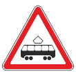 Дорожный знак 1.5 «Пересечение с трамвайной линией» (металл 0,8 мм, I типоразмер: сторона 700 мм, С/О пленка: тип А коммерческая)